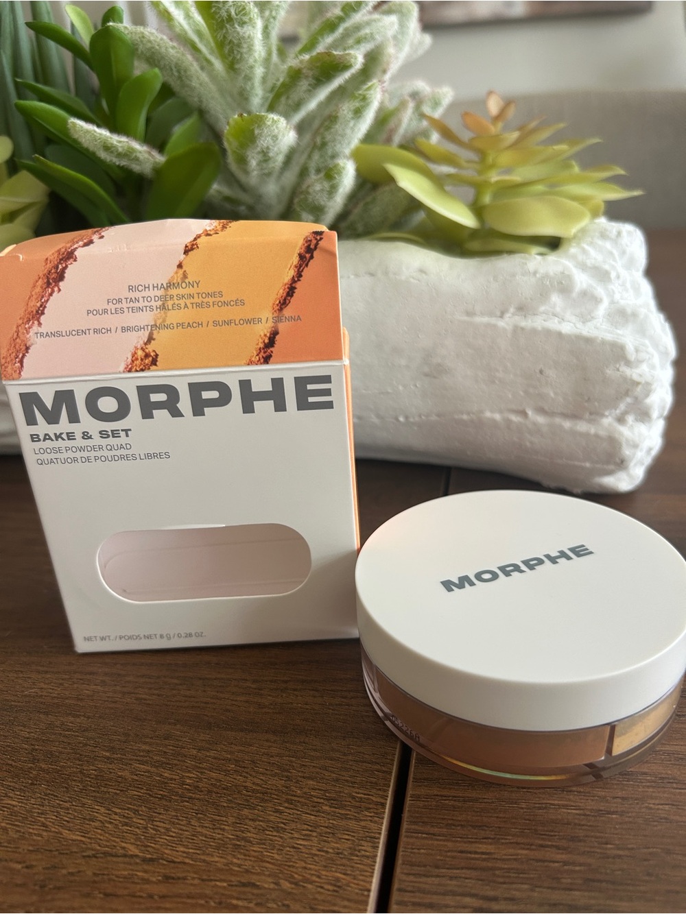 New Morphe Bake & Set Loose Setting Powder, Rich Harmony, 0.28 Oz Tan Deep Skin.